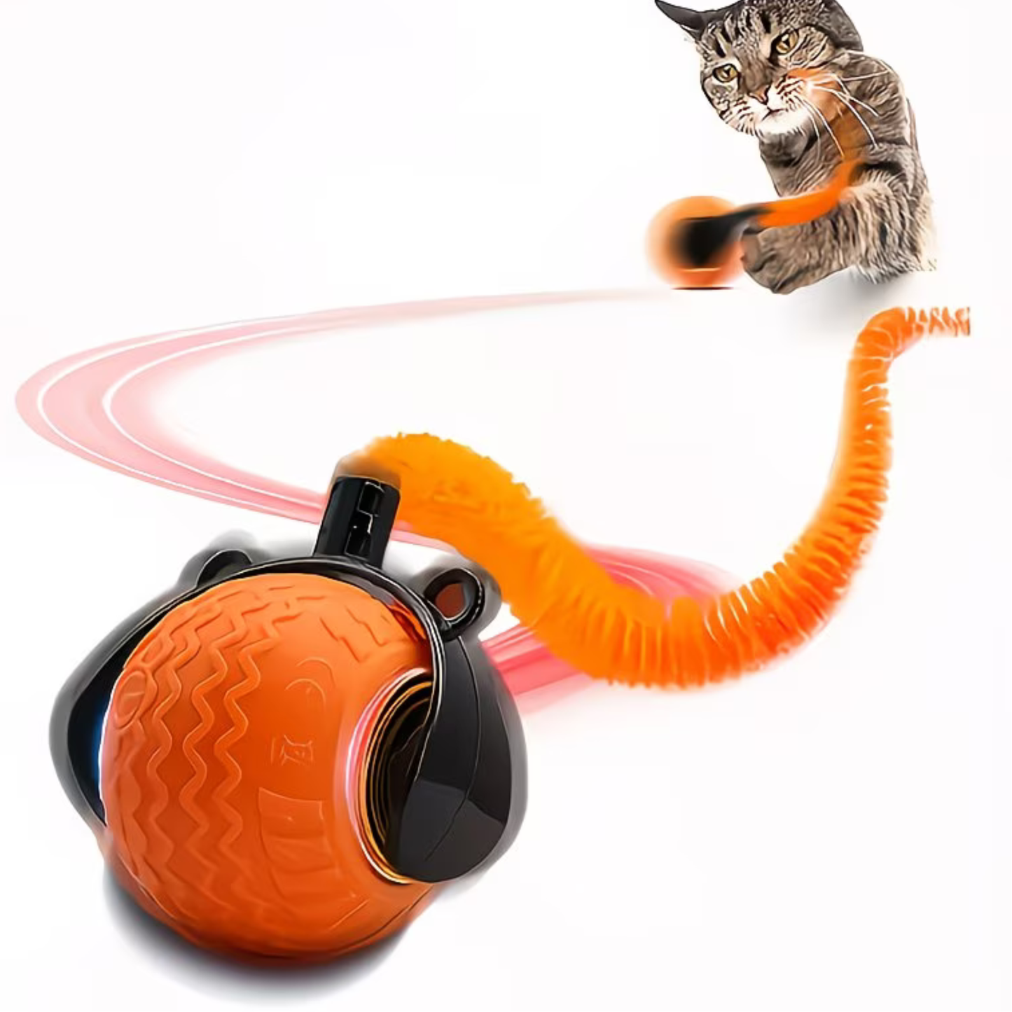 Pelota interactiva para mascotas en color azul, vista de producto