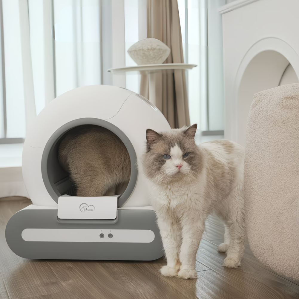 Arenero inteligente autolimpiador, control remoto WIFI con alfombrilla y bolsas de basura