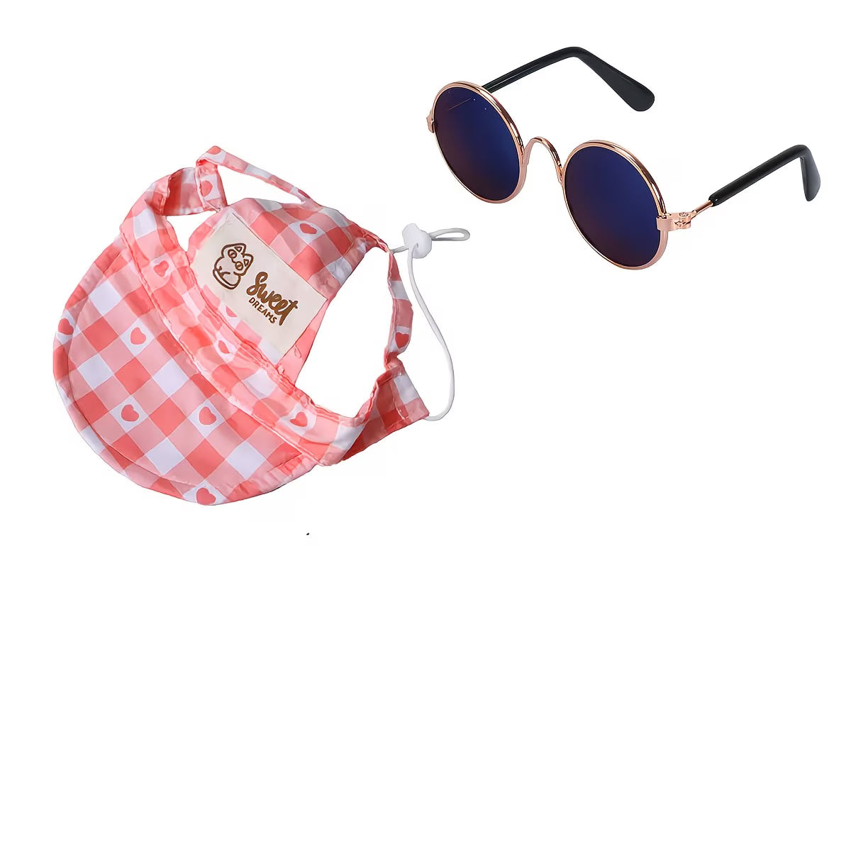 Sombrero y Gafas de Sol para Mascotas - Set de 2 Piezas