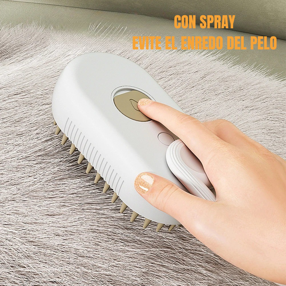 Cepillo de vapor recargable 3 en 1 para gatos