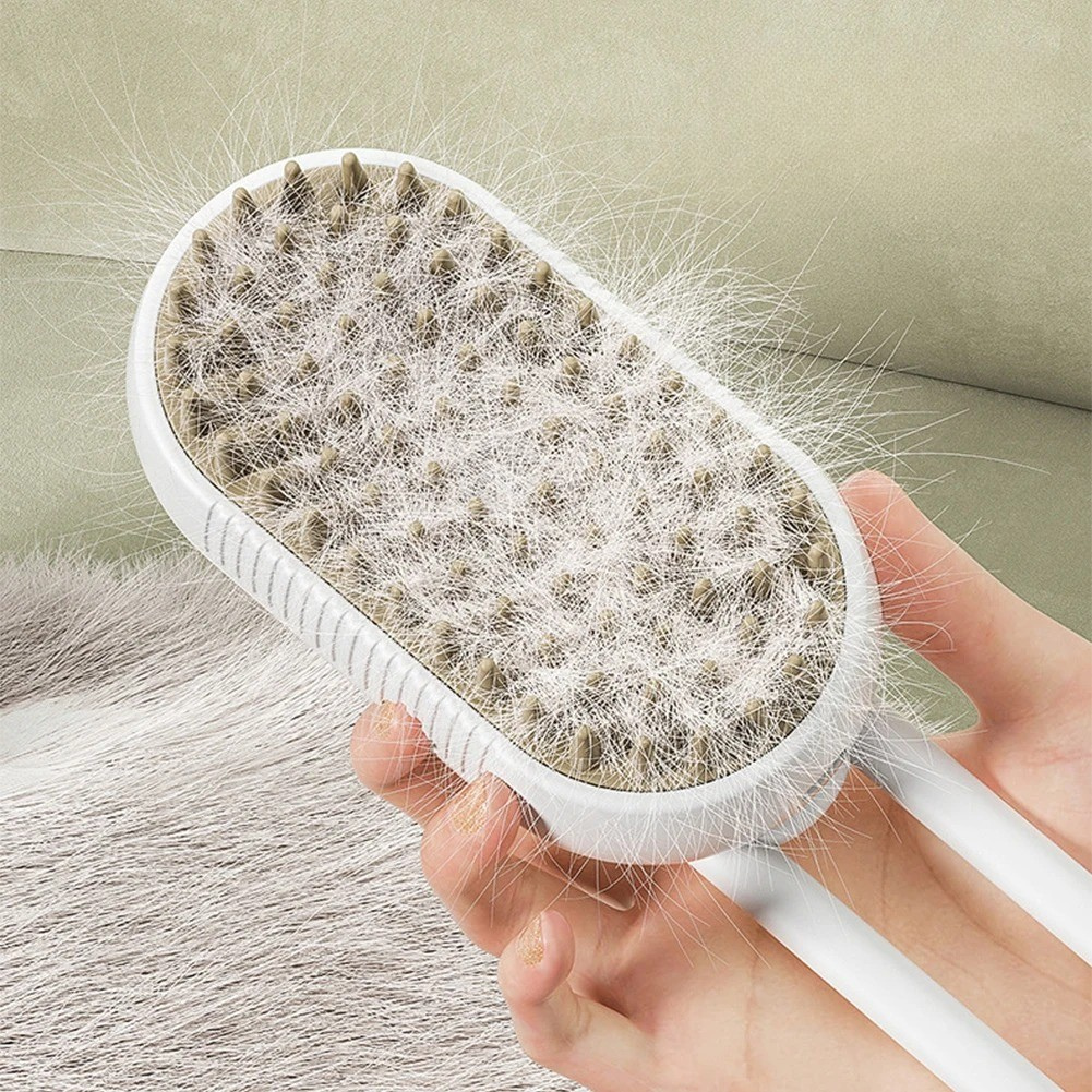 Cepillo de vapor recargable 3 en 1 para gatos