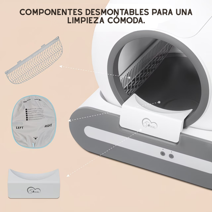 Arenero inteligente autolimpiador, control remoto WIFI con alfombrilla y bolsas de basura