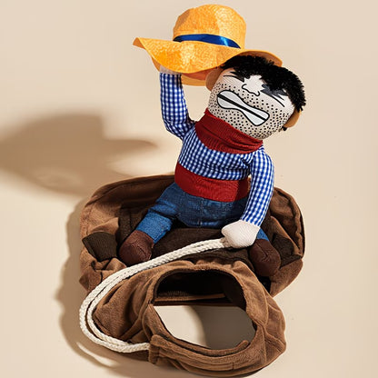 Disfraz de vaquero jinete para perros y gatos con sombrero y cuerda