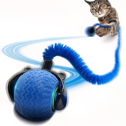 Pelota interactiva para mascotas en color naranja, vista de producto