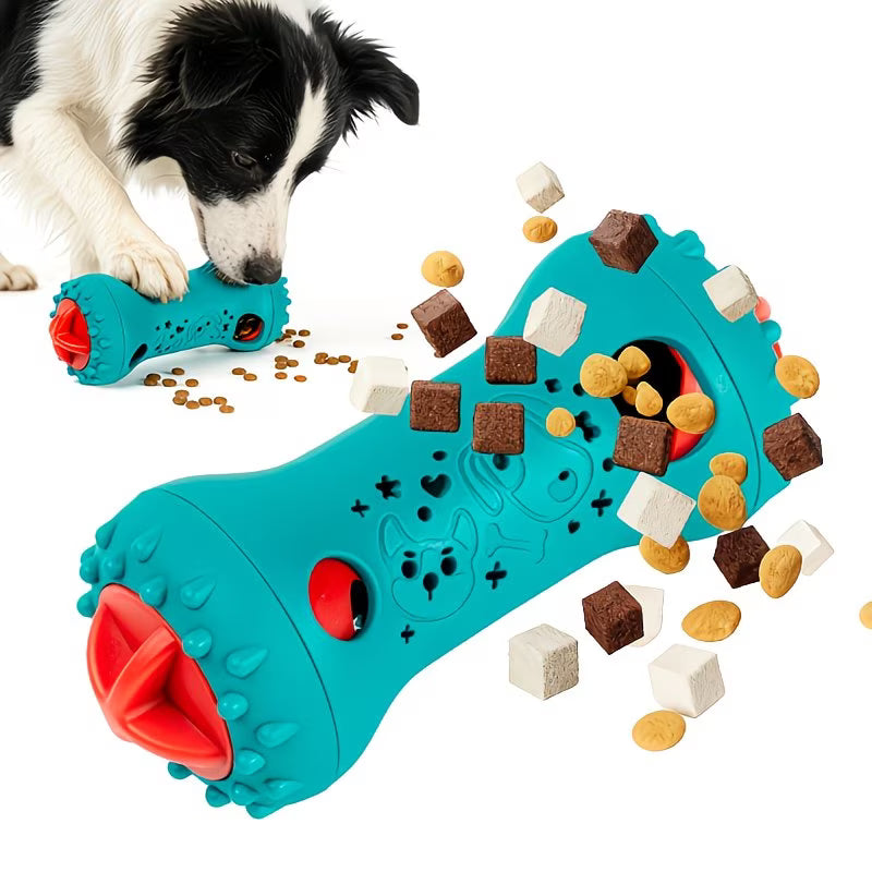 Diseño con clasificación científica del juguete dispensador, ajustable para perros pequeños, medianos y grandes